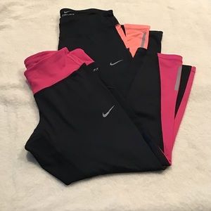2 Nike Dri Fit Workout Leggings Size XSmall